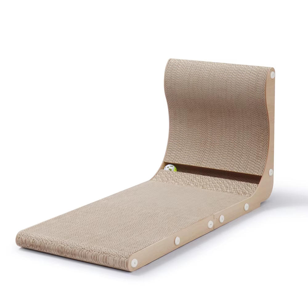 Eco-Friendly Corrugated Cat Scratcher Lounge for DIY Cardboard Toys