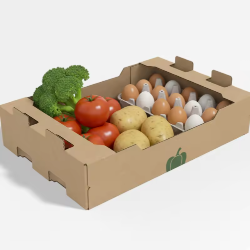 Recyclable Matte-laminated Embossed Corrugated Box for Agricultural Eggs, Vegetables & Chili Recyclable Matte-laminated Embossed Corrugated Box for Agricultural Eggs, Vegetables & Chili